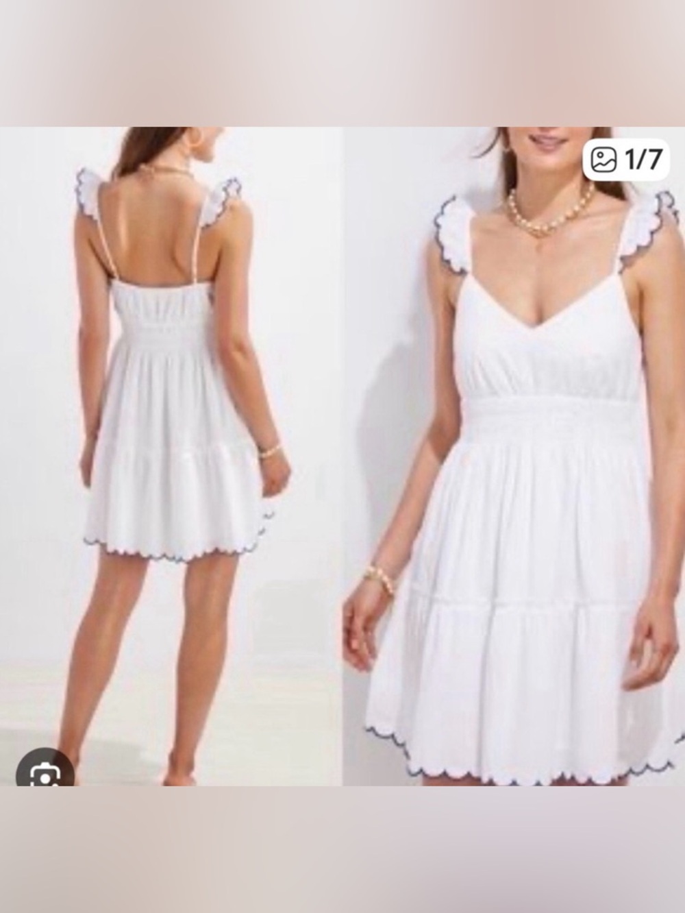 Vineyard Vines white‎ scalloped dress